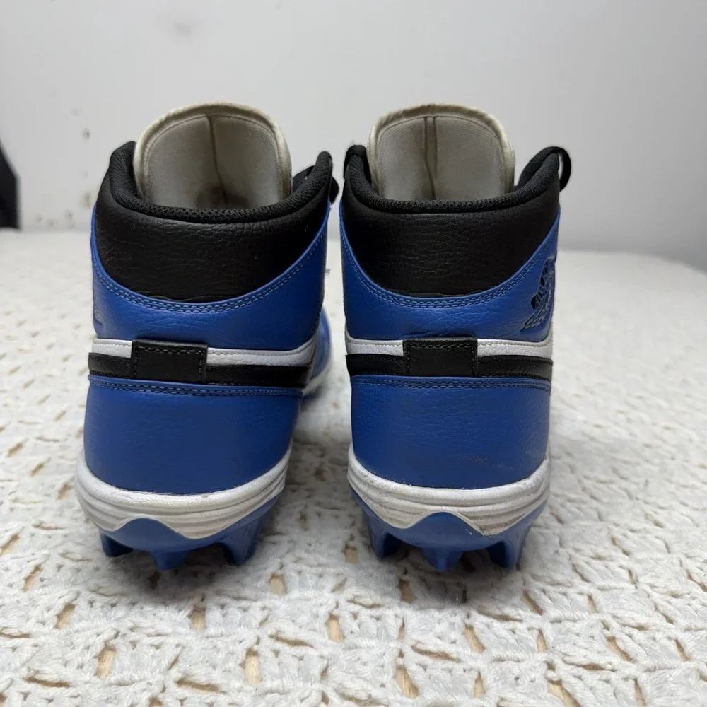 Nike Air Jordan 1 Mid TD Football Cleats Men's Size 12 Royal Blue Black FJ6805